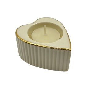 Lenox Heart Shaped Tea Light Votive Candleholder Porcelain & Gold Trimming
